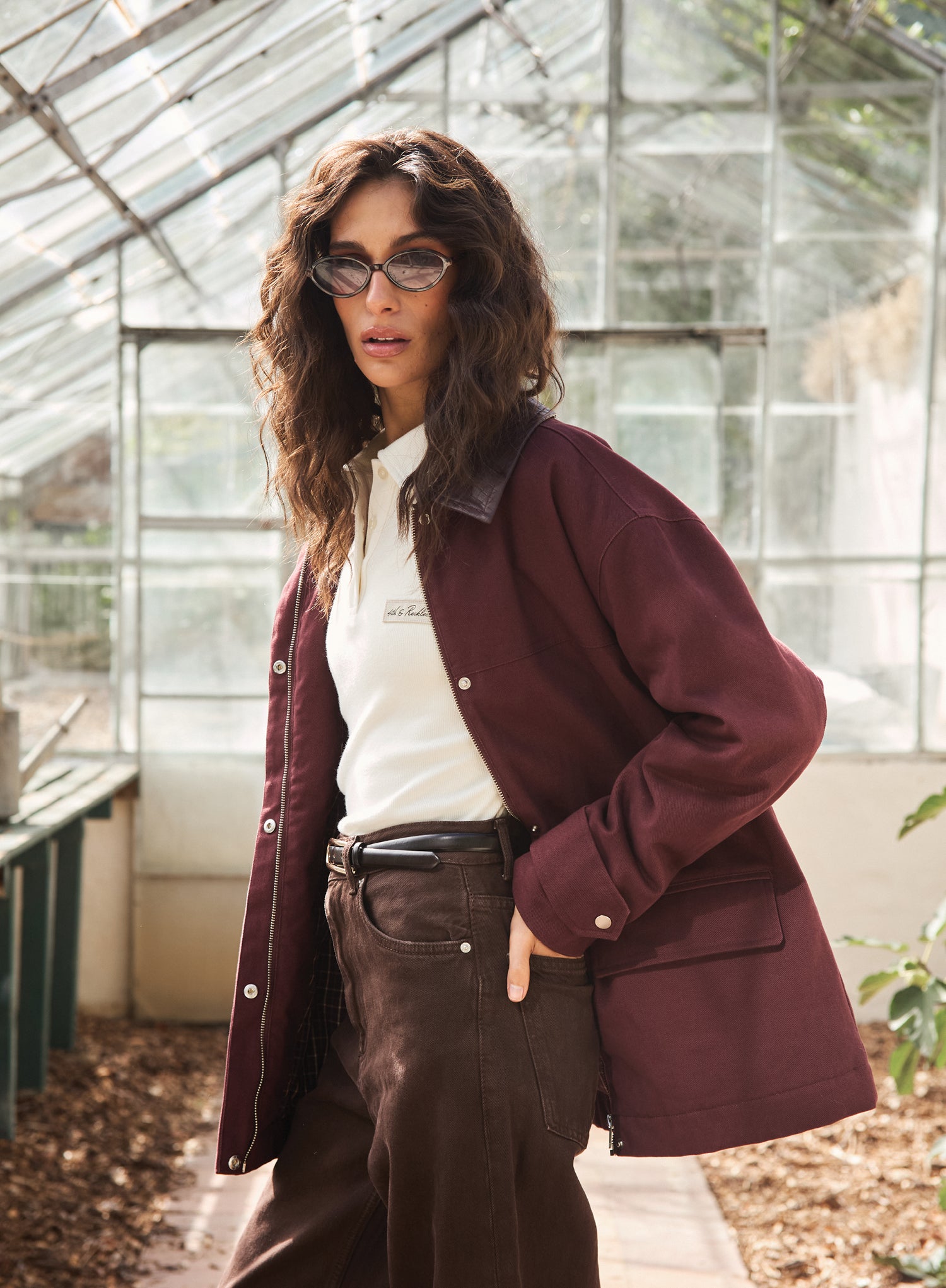 Burgundy Front Pocket Barn Shacket